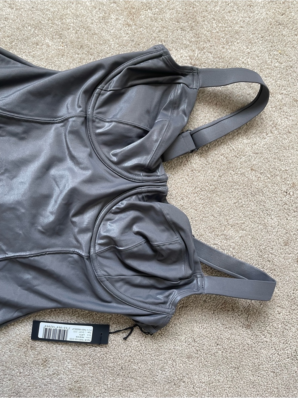 TA3 Lifty One-Piece Swimsuit Pewter Gray Size L Short D/DD NWT - Picture 4 of 7